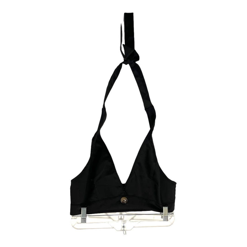 Shein Button Front Plunging Halter Top With Match… - image 2